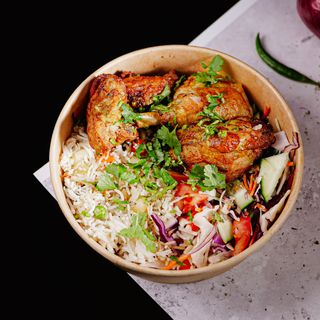 Chicken piri piri bowl+ bebida+fries (menu deal)