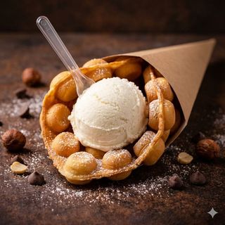 Bubble waffle con gelato