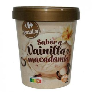 Helado Pot Vainilla Con Nueces De Macadamia Carrefour 300 Gr. 500 Ml.
