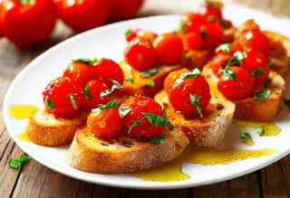Bruschetta con pomodori datterini-senza glutine