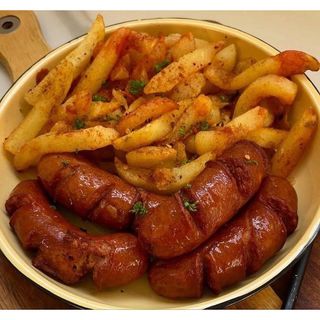 Chips and sausages