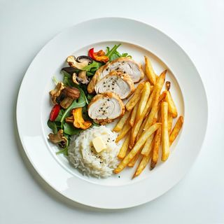 Polędwiczki drobiowe z kurkami w sosie śmietanowym