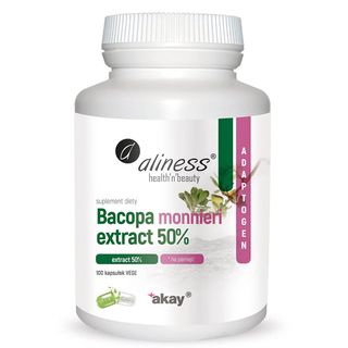 Bakopa ekstrakt 50% Bacopa monnieri 100 kapsułek vege caps Aliness