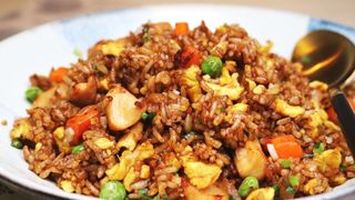 Arroz Frito com Carne de Frango