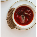 Борщ с говядиной и сметаной