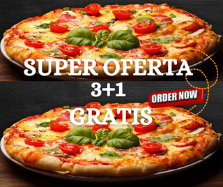 PIZZA CLASICA 30 CM 3+1 GRATIS