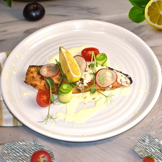 Стейк из семги в сливочном соусе