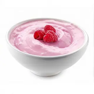 Yogurt y frambuesa porción helada