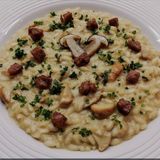 Risotto con ceps y butifarra