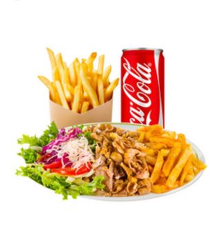 Piatto kebab con patatine e una lattine 33 cl