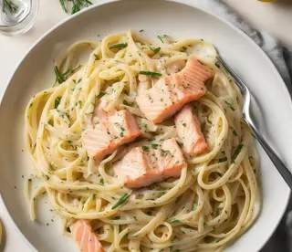 Salmon Fettuccine Alfredo