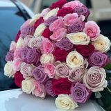 51 рози микс цветове