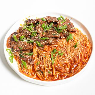 Эноки с мясом