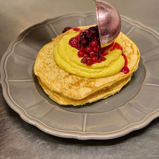 Pancake frutti di bosco e mascarpone