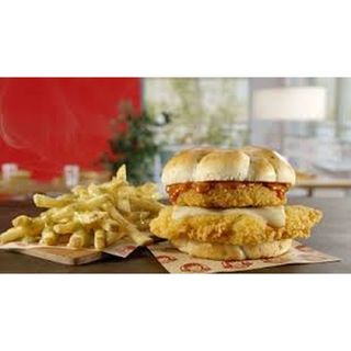 Mozzarella Chicken Burger & Fries