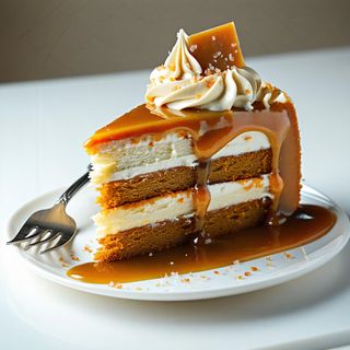 Salted Caramel Cake Slice