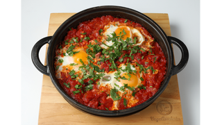 Shakshuka czerwona - pomidor + cebula + natka pietruszki