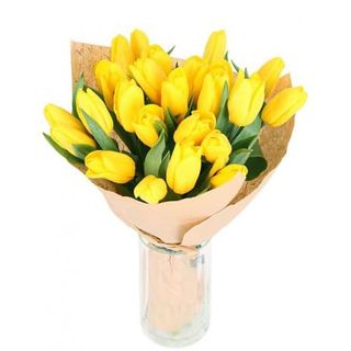 Buchet cu 19 lalele galbene