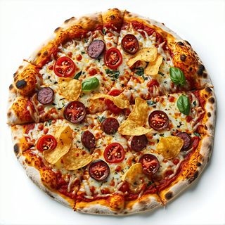 Pizza  salsiccia  e  patatine