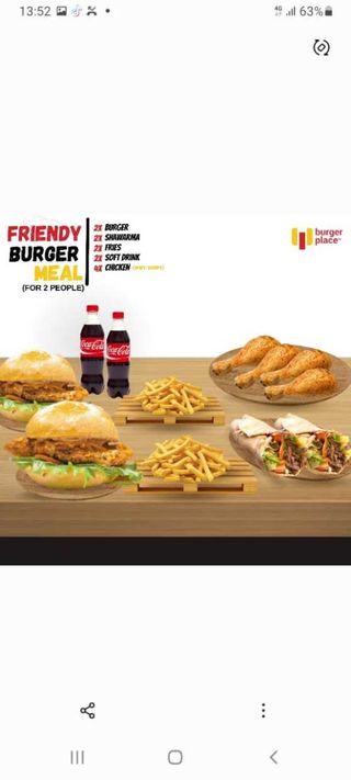 Friendy Burger Meal With Soft Drink
