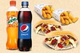 2 Sandwich de pork + 2 Cașcaval Pane + 2 Pepsi
