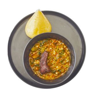 Okro + Beef + Eba