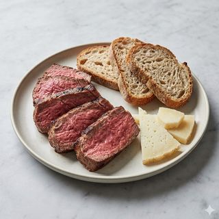 Piatto con filetto pane carasau e pecorino