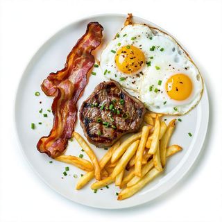 Completo De Chuleta Con Bacon Y Huevo