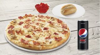 1 Pizza Individual + 1 Bebida 33cl + 1 Entrada ou gelatina