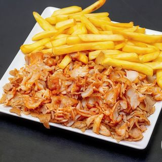 shawarma con patatas o ensalada