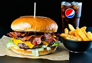 Combo Cheesebacon on fire!