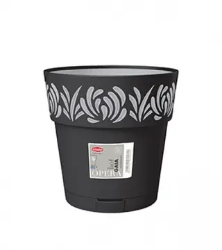 (211085) Saksija 15x15cm Gaia 88303 tamno siva