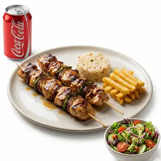 Menú brochetas de ternera 2 uds.
