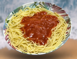 Espaguetis con tomate frito