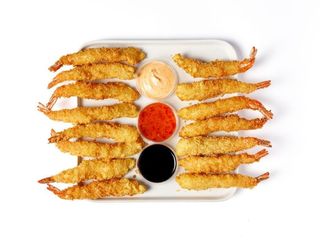 Krewetki w tempurze i panko 15 szt. +3 sosy (500g)