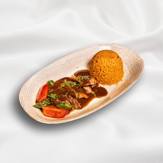  Braised lamb with bulgur