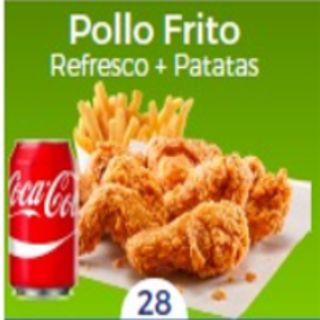 Pollo frito (3 uds.) + refresco + patatas