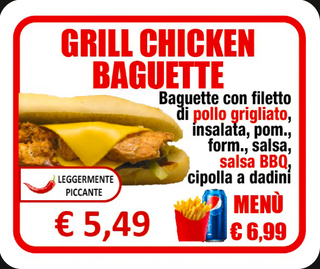 Grill Chicken Baguette Menù