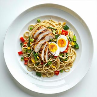 82a. spaghetti udon con pollo