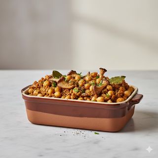 Terrina di ceci con funghi cardoncelli trifolati