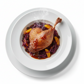 Pulpa de rata la cuptor cu varza rosie calita cu stafide si portocale