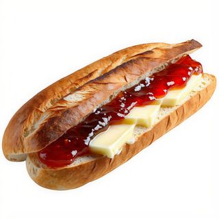 Bocadillo De Mantequilla Y Mermelada Pan Mollete