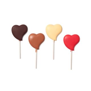 Piruleta de corazón de chocolate