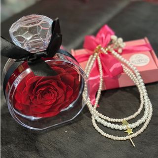 Trandafir Criogenat+Colier Perle 2 