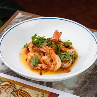 ცხარე ნიორიანი კრევეტები