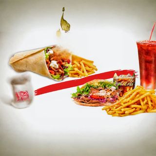 Menú 3. Durum  o Pita Kebab Con Verduras, Patatas y Queso