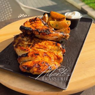 Jumatate de pui la jar cu sos de usturoi și cartofi la cuptor 600g