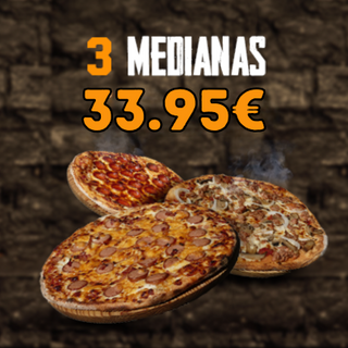 3 Pizzas Medianas 