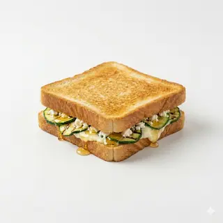 Sándwich De Queso Tierno Con Calabacín Y Miel