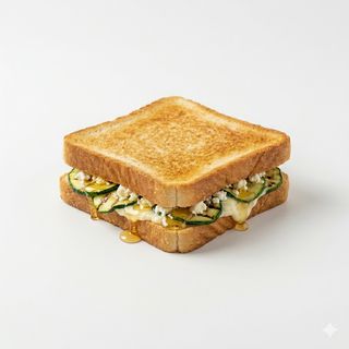 Sándwich De Queso Tierno Con Calabacín Y Miel